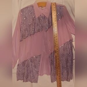 Diane Gilman Lavender Sequin Blouse